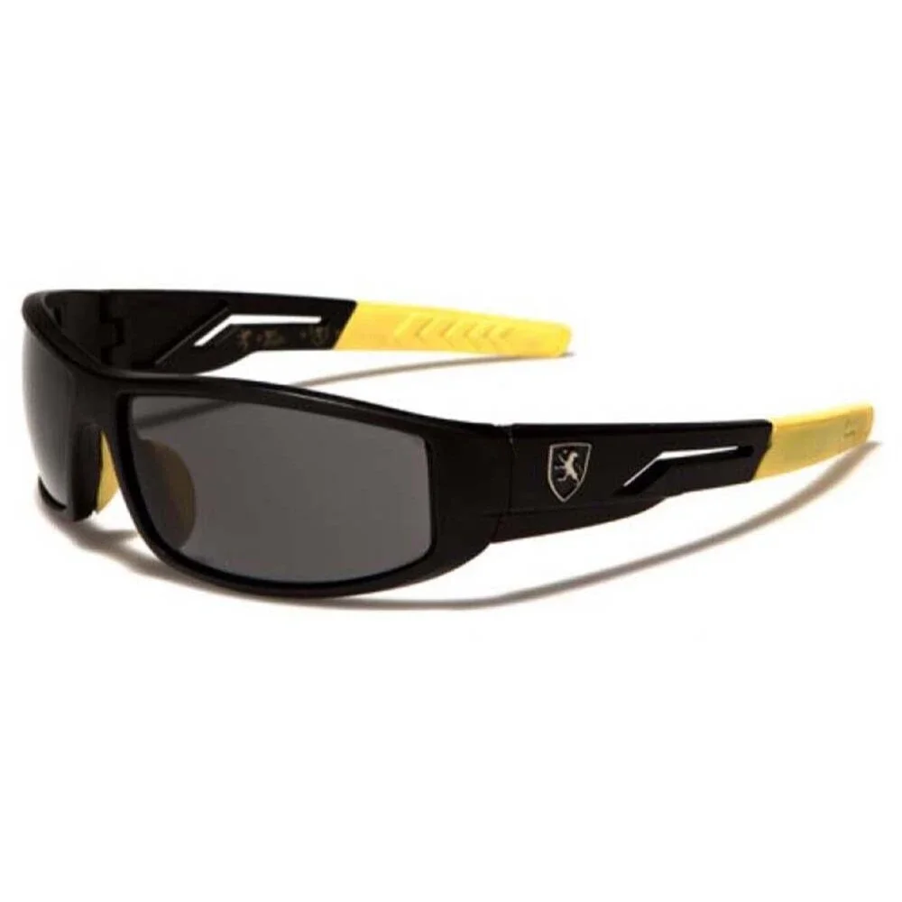 2 Pairs Black Yellow Golf Driving Biker Stylish Wrap Sport Dark Lens Sunglasses
